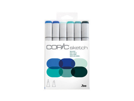 COPIC Marqueur sketch, kit de 6 'Sea & Sky'