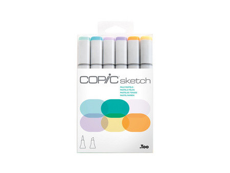 COPIC Marqueur sketch, kit de 6 'Pale Pastels'
