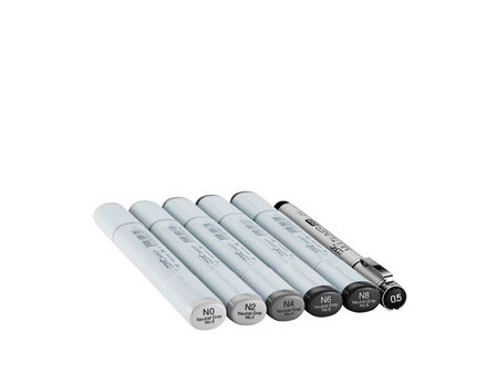 COPIC Marqueur sketch, kit de 6 'Sketching Grays'