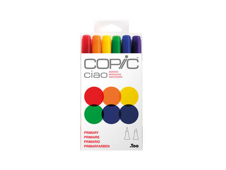 COPIC Marqueur ciao, kit de 6 'Primary'