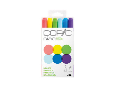 COPIC Marqueur ciao, kit de 6 'Brights'