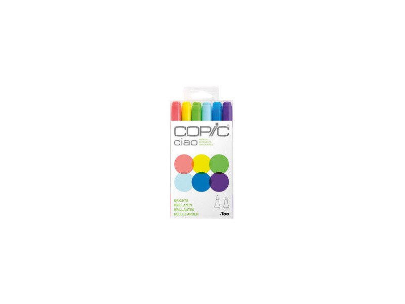 COPIC Marqueur ciao, kit de 6 'Brights'