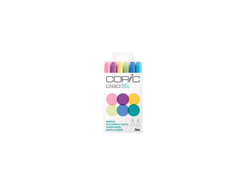 COPIC Marqueur ciao, kit de 6 'Pastels'