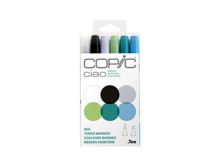 COPIC Marqueur ciao, kit de 6 'Sea'