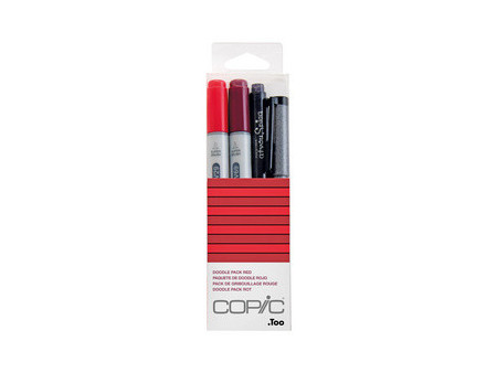 COPIC Marqueur ciao, kit de 4 'Doodle Pack Red'