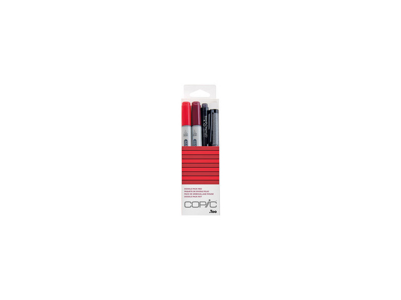 COPIC Marqueur ciao, kit de 4 'Doodle Pack Red'