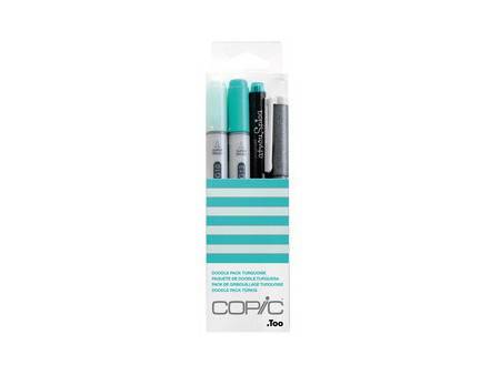 COPIC Marqueur ciao, kit de 4 'Doodle Pack Turquoise'