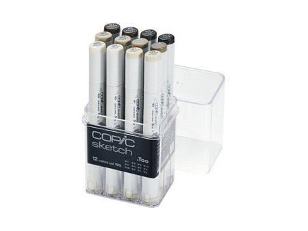 COPIC Marqueur sketch, set de 12 'Tons de gris WG'