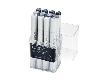COPIC Marqueur sketch, set de 12 'Tons de gris CG'