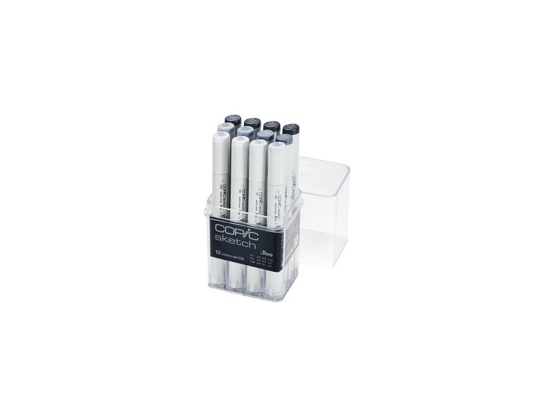 COPIC Marqueur sketch, set de 12 'Tons de gris CG'
