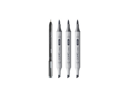 COPIC Marqueur ciao, kit 3+1 SHADE 'Dark Cool Gray'