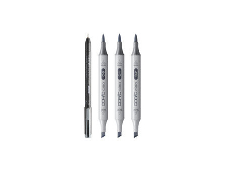 COPIC Marqueur ciao, kit 3+1 SHADE 'Light Cool Gray'