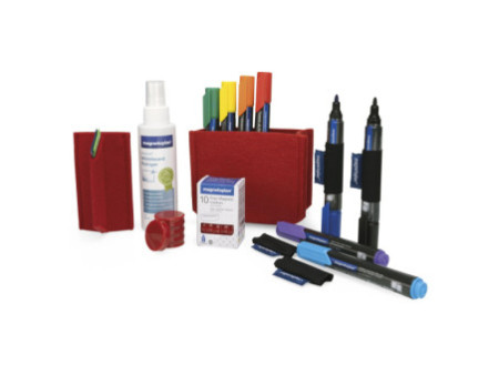 magnetoplan Kit Whiteboard Essentials, rouge
