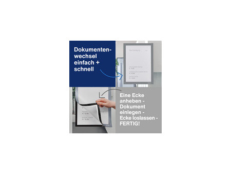magnetoplan Cadre d'affichage magnetofix, A4, gris