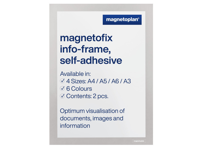 magnetoplan Cadre d'affichage magnetofix, A4, argent