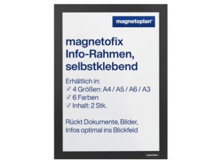 magnetoplan Cadre d'affichage magnetofix, A3, noir