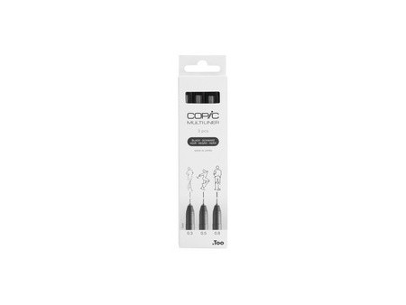 COPIC Feutre fin MULTILINER, set de 3, noir