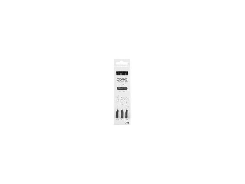 COPIC Feutre fin MULTILINER, set de 3, noir