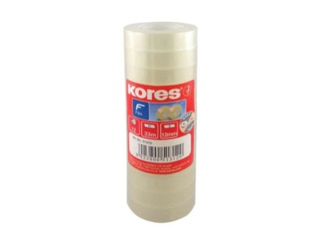 Kores ruban adhésif TUBE 12 mm x 33 m, transparent