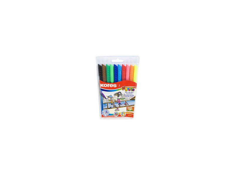 Kores feutre de coloriage Korello,étui plastique de 10,mince