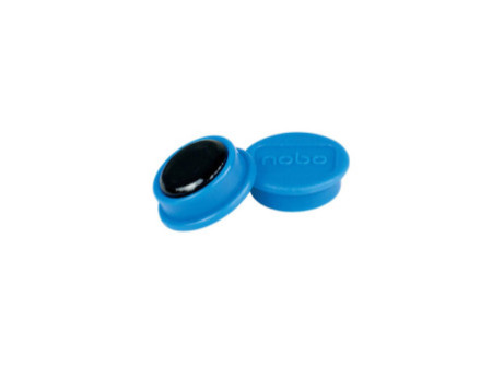 NOBO Aimant, rond, diamètre 20 mm, bleu, blister de 8