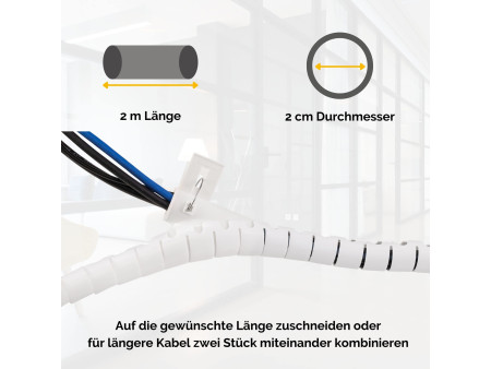 Fellowes Gaine de câbles Câble Zip, longueur: 2,0 m, blanc