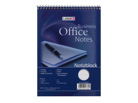 LANDRÉ bloc-notes à spirale, format A5, 40 feuilles, ligné