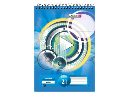 LANDRÉ bloc-notes à spirale, A6, 40 feuilles, ligné