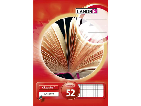 LANDRÉ cahier octave format A6, quadrillé, 70 g/m2, 64 pages
