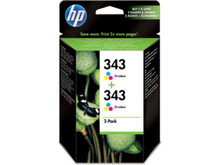 Twin Pack - Lot de 2 Cartouches HP 343 Couleur