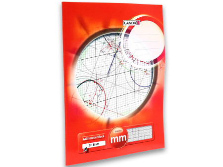 LANDRÉ bloc à papier millimétré DIN A3, 20 feuilles, 80 g/m2