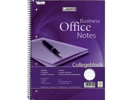 LANDRÉ Bloc à spirale 'Business Office Notes', A4, recouvert