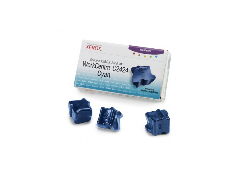 XEROX CARTOUCHE ENCRE SOLIDE CYAN 3 BARRAS PACK 3 WORKCENTRE/C2424