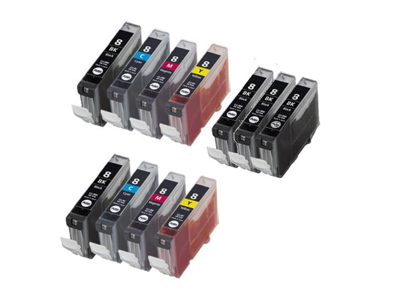 Multipack compatible CLI-8 - avec puce (11 cartouches)