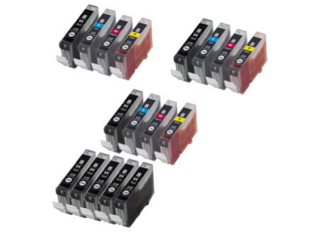Multipack compatible Canon CLI-8 - avec puce (17 cartouches)