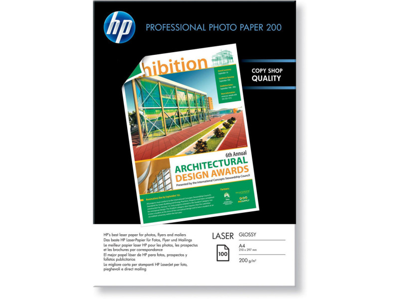 hewlett packard papier laser photo glossy professional a4 200gr 100 feuilles