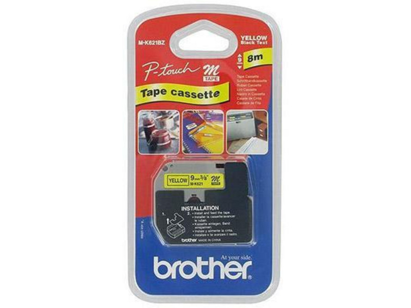 brother ruban marqueur non-lamine jaune/noir 8m 9mm pt/85