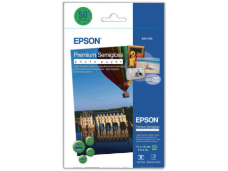 EPSON PAPIER JET D'ENCRE PHOTO PREMIUM SEMI-GLOSSY 10X15 251GR 50 FEUILLES