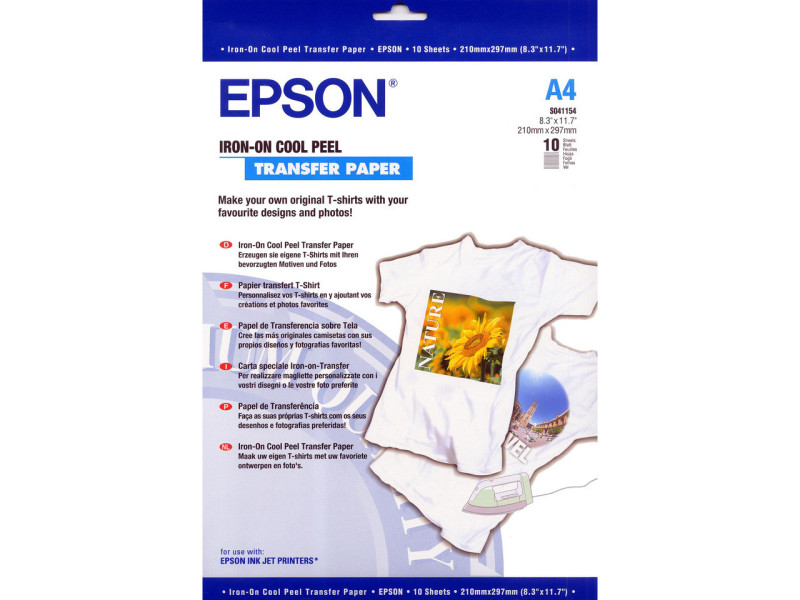 EPSON PAPIER JET D'ENCRE TRANSFER A4 124GR 10 FEUILLES