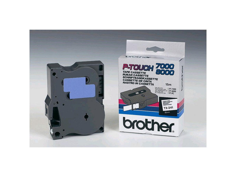 BROTHER RUBAN MARQUEUR LAMINE BLANC/NOIR 15M 18MM