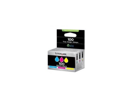 Cartouche jet d'encre lexmark n°100 - couleurs (200 pages) pack de 3