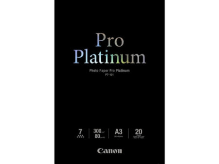 CANON PAPIER JET D'ENCRE PT-101 PHOTO PLATINUM PRO A3 20 FEUILLES PT-/101