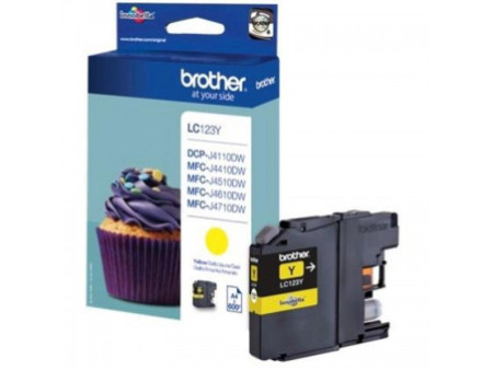 Cartouche Brother LC123Y LC-123Y - Jaune (600 pages)