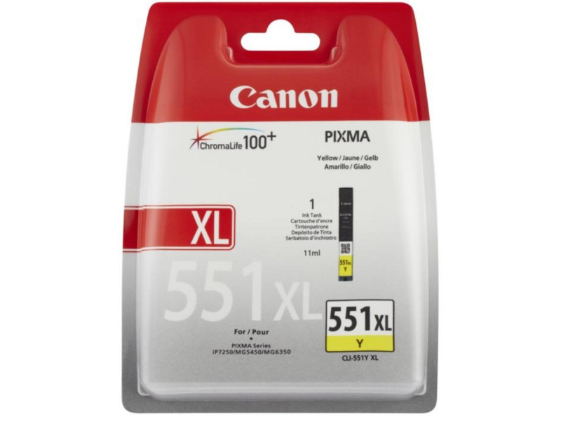 canon cartouche jet d'encre jaune cli-551xl 11ml --- mg/5450/6350 ip/7250