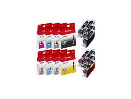 Cartouches Canon CLI-42 - Pack de 8 Cartouches (bk/c/m/y/pm/pc/gy/lgy)