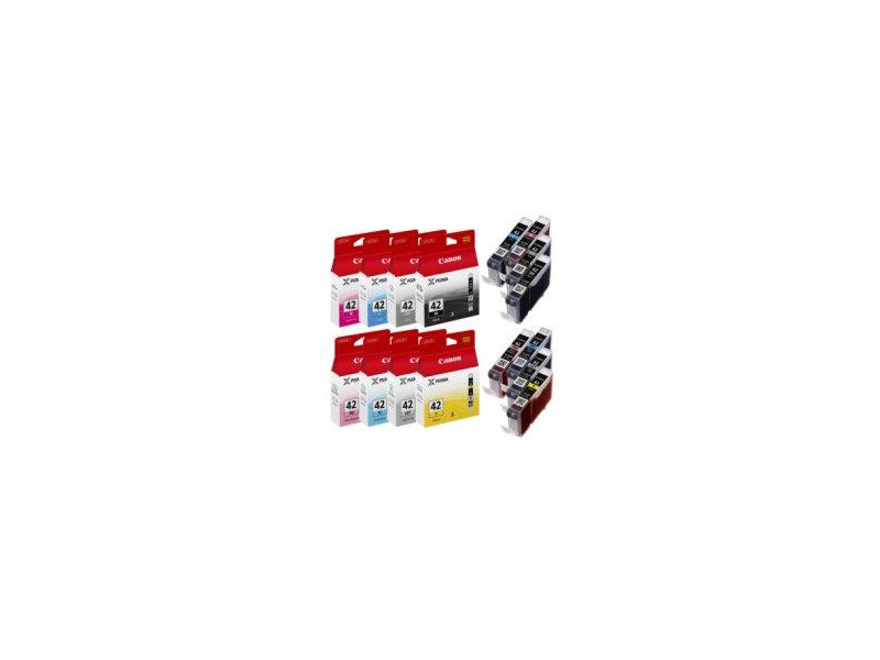 Cartouches Canon CLI-42 - Pack de 8 Cartouches (bk/c/m/y/pm/pc/gy/lgy)