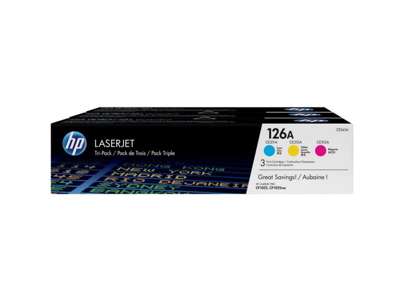 Lot de 3 toners HP 126A - Couleurs (3x 1.200 pages)