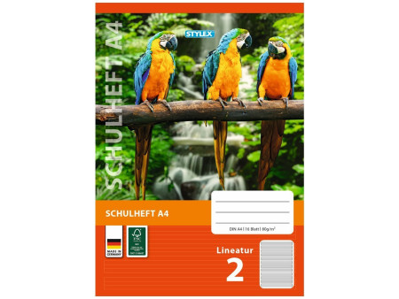 LANDRÉ cahier au format A4, linéature 2 / ligné, 16 feuiles
