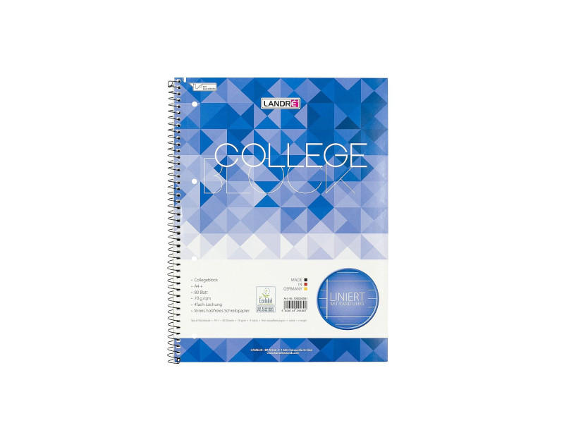 LANDRÉ Cahier à spirale 'college', format A4, ligné, 160 p.