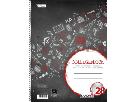 LANDRÉ Cahier à spirale 'college', A4, quadrillé, 160 pages